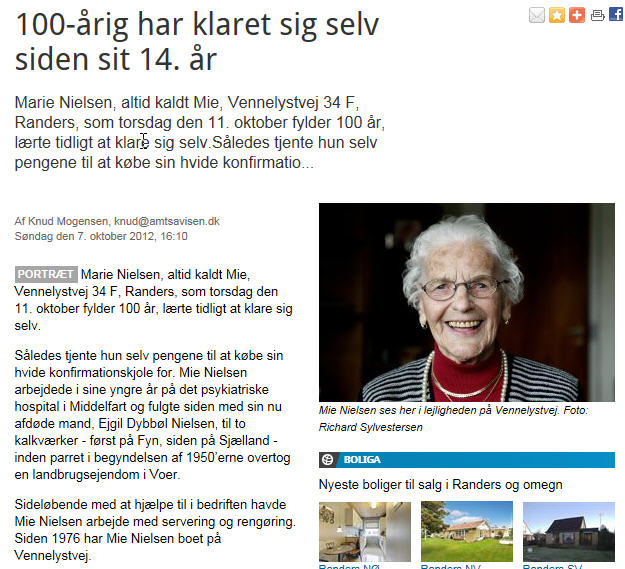 Marie Laurentine Lundorff - Randers Amtsavis
2012
